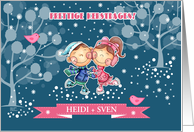 Prettige Kerstdagen Merry Christmas in Dutch Custom Names card