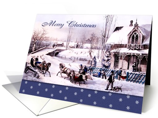 Merry Christmas. Vintage Winter Scene card (881269)