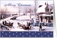 Merry Christmas. Vintage Winter Scene card