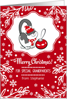 Merry Christmas for Grandparents. Cute Kitty with Christmas Bauble card