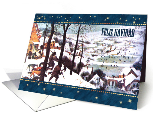 Feliz Navidad. Spanish Card with a Vintage Winter Scene card (882046)