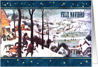 Feliz Navidad. Spanish Card with a Vintage Winter Scene card