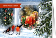 Frohe Weihnachten. German Christmas Card with a Snow Scene card