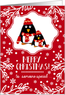 Merry Christmas to Someone Special. Two Cute Penguins card