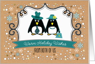 Merry Christmas from Both of Us. Cute Penguin Couple card