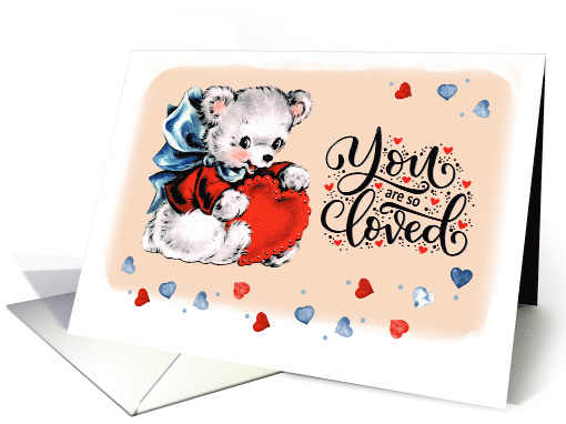 You're So Loved Vintage Teddy Bear with Red Heart card (892467)