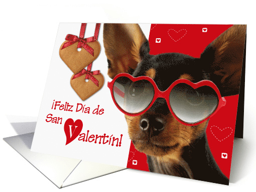 Feliz Da de San Valentn. Spanish Card with Funny Dog card (895943)