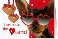 Feliz Da de San Valentn. Spanish Card with Funny Dog card