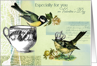 Especially for you on Valentine’s Day Vintage Birds Collage card