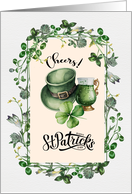 Happy St. Patrick’s Day Green Beer Shamrock card