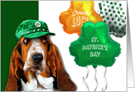 St. Patrick’s Day Party Invitation with Funny Basset Hound card