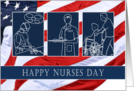 Happy Nurses Day USA Patriotic design card
