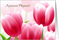 Joyeuses Pques. French Easter Card with Spring Tulips card