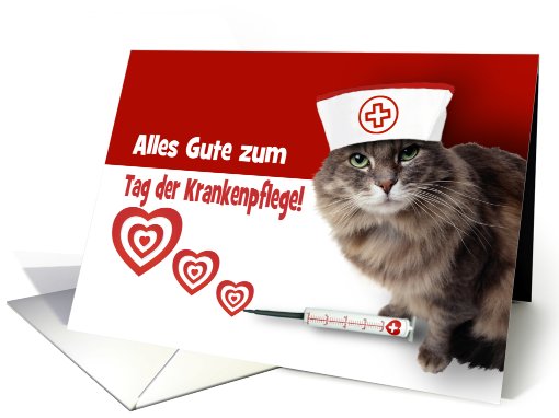 Alles Gute zum Tag der Krankenpflege. Fun Nurses Day German card