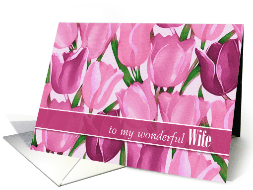 For Wife on Mother's Day Spring Tulips Painting card (918796)
