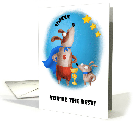 For Uncle on Father's Day Cute Dog and Puppy card (926272)