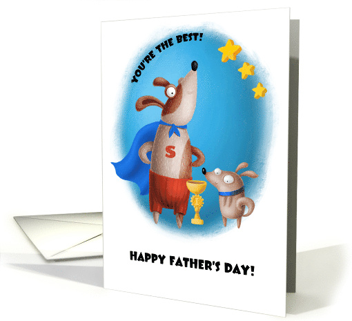 Happy Father's Day Cute Dog Dad and His Puppy card (926273)