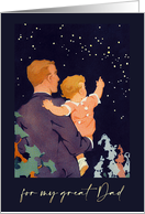 For Dad from Son on Father’s Day. Vintage Father and Son card