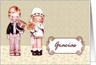 Gracias. Wedding Thank You Card in Spanish. Vintage card