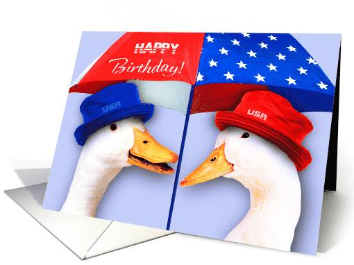 Happy 4th of July Birthday Funny Ducks card (932674)