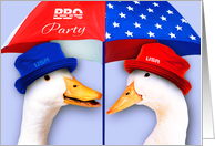 4th of July BBQ Party Invitation. Funny Ducks card