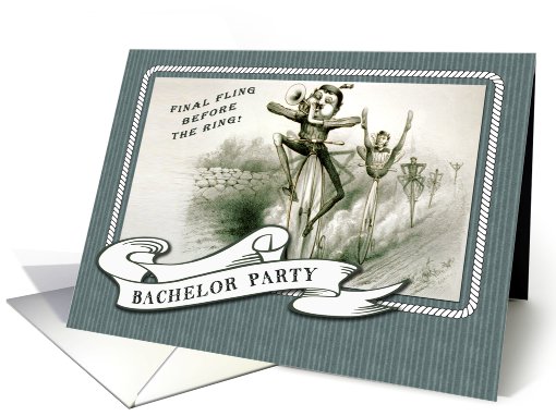 Bachelor Party Invitation. Fun Vintage Design card (933921)