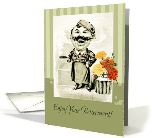 Retirement Greeting Card. Vintage Jolly Man card (939522)