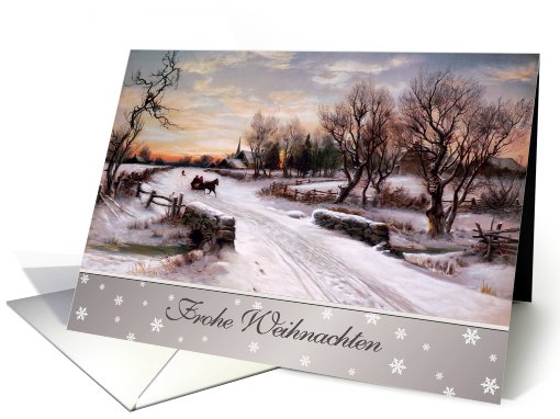 Frohe Weihnachten. German Card with a Vintage Winter Scene card