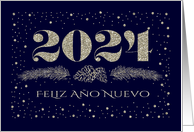 Feliz Ao Nuevo 2024 Happy New Year in Spanish Pine Branches card