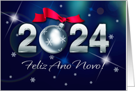 Feliz Ano Novo 2024 Happy New Year in Portuguese card