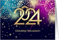 Gelukkig Nieuwjaar 2024 Happy New Year 2024 Card in Dutch card