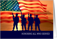 Honoring All Who Served. Veterans Day Card