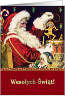 Polish Christmas Card with a vintage Santa Claus card