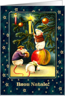 Buon Natale. Italian Christmas Card with Funny Mice card