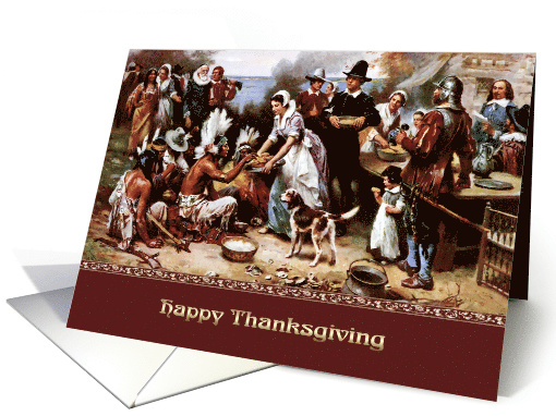 Business Thanksgiving Card with Historical Painting card (974881)