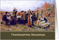 Thanksgiving Blessings.Thanksgiving Card with Historical Painting card