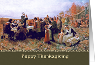 Happy Thanksgiving .Thanksgiving Card with Historical Painting card