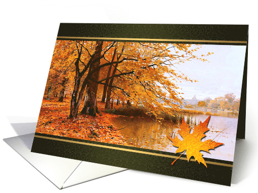 Business Thanksgiving Card with Autumn Scenery Painting card (974925)