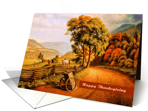 Business Thanksgiving Card with Autumn Scenery Painting card (974929)
