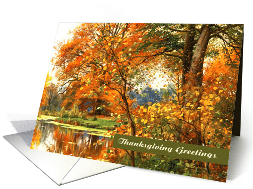 Business Thanksgiving Card with Autumn Scenery Painting card (974937)