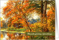 Business Thanksgiving Card with Autumn Scenery Painting card