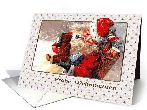 Frohe Weihnachten. German Christmas Card with a vintage... (977079)