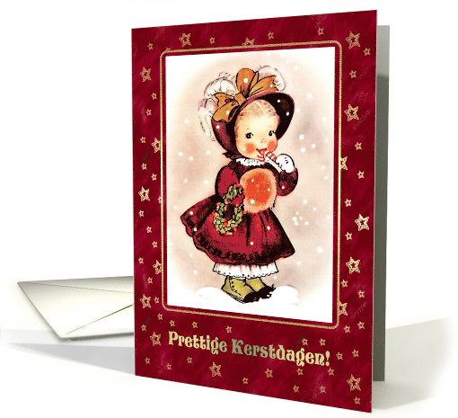 Prettige Kerstdagen Merry Christmas in Dutch Cute Vintage... (977089)
