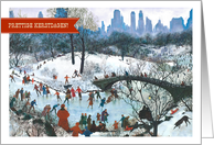 Prettige Kerstdagen Merry Christmas in Dutch Vintage Winter Scene card
