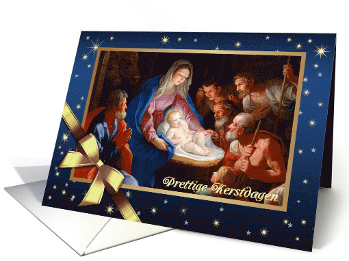 Prettige Kerstdagen Merry Christmas in Dutch Religious Painting card