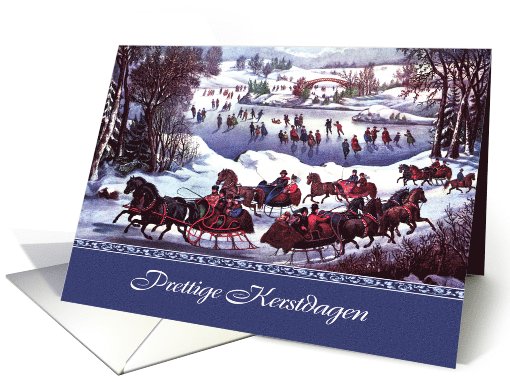 Prettige Kerstdagen. Dutch Christmas Card with Vintage... (983361)