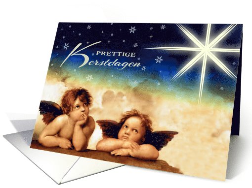 Prettige Kerstdagen. Dutch Card with Angel Cherubs... (984087)