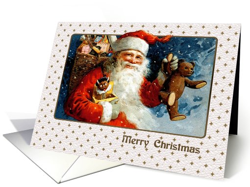 Merry Christmas Card with a Vintage Santa Claus card (986341)
