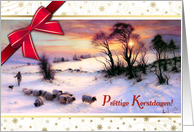 Prettige Kerstdagen Merry Christmas in Dutch Winter Scene card