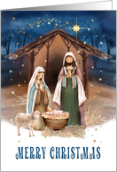 Merry Christmas Greeting for Customers Nativity Scene card
